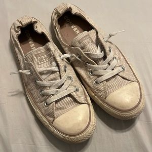 Converse Slip Ons, size 9, Brown and white
